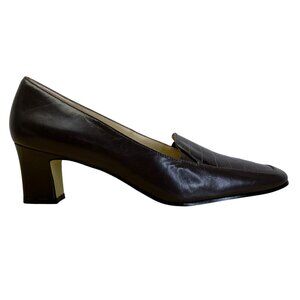 Fresco By Pierre Women’s Brown Leather Croc Embossed Whitney Pump Sz 10M